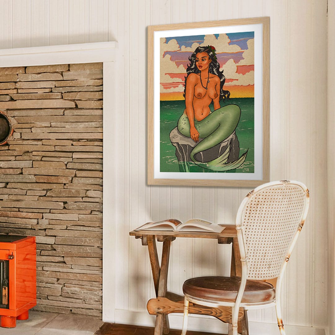 Aulola-The-Dawn-Mermaid-Art-Print-by-Luca-Tu_avao-Walton-INSITU-A0