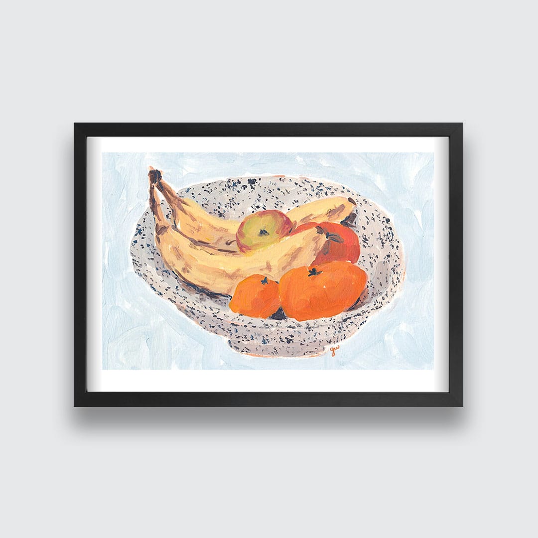 Baby Blue Fruit Bowl Art Print by Grace Wilkinson