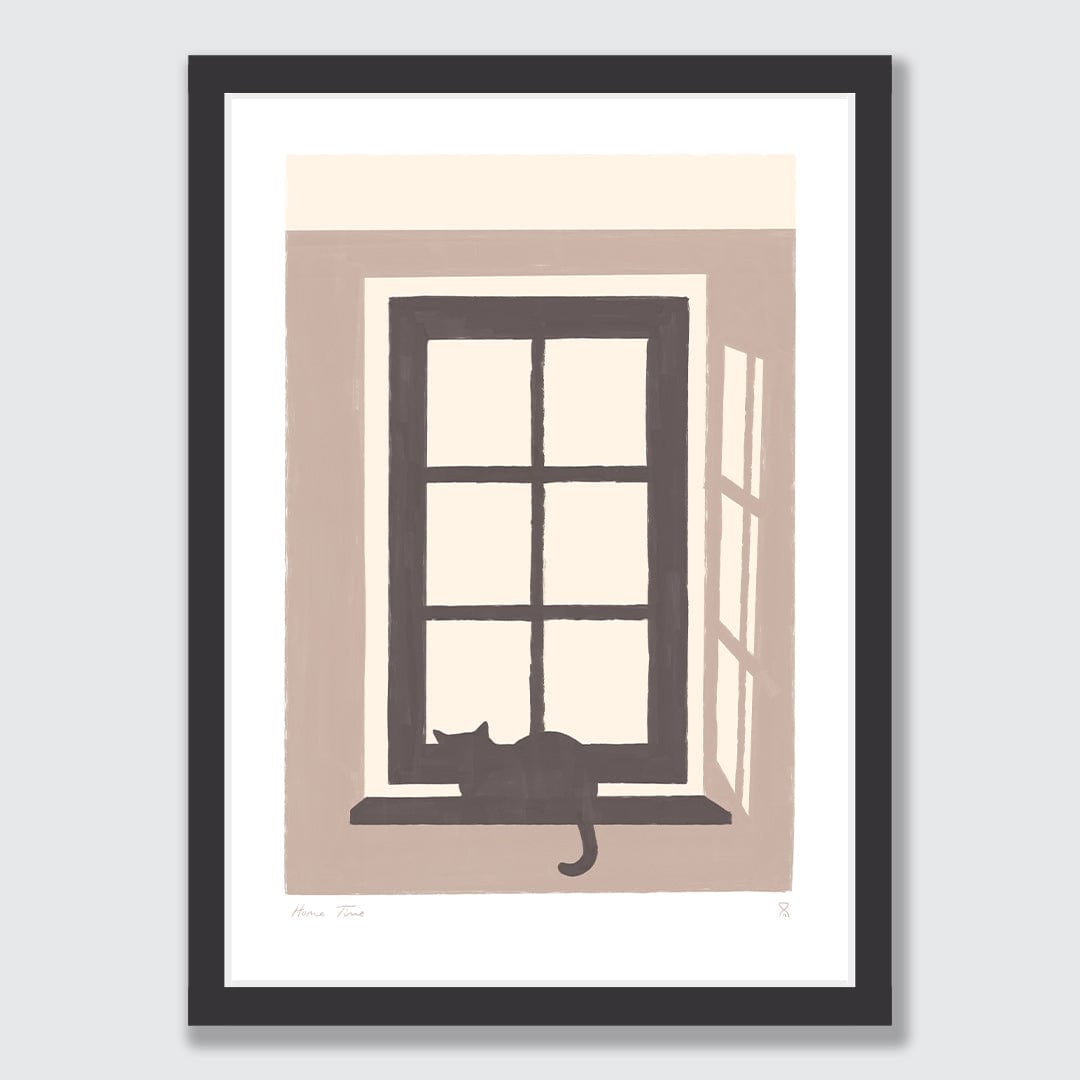 Cats Waiting in the Window Art Print by Home Time