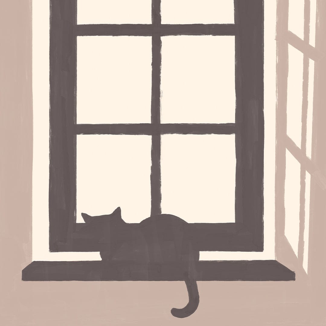 Cats Waiting in the Window Art Print by Home Time