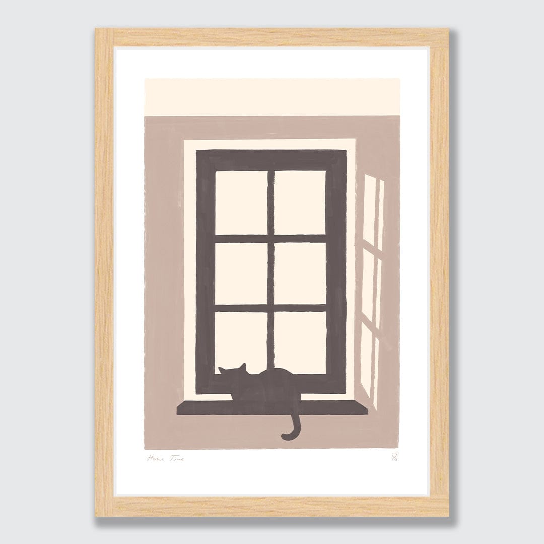 Cats Waiting in the Window Art Print by Home Time