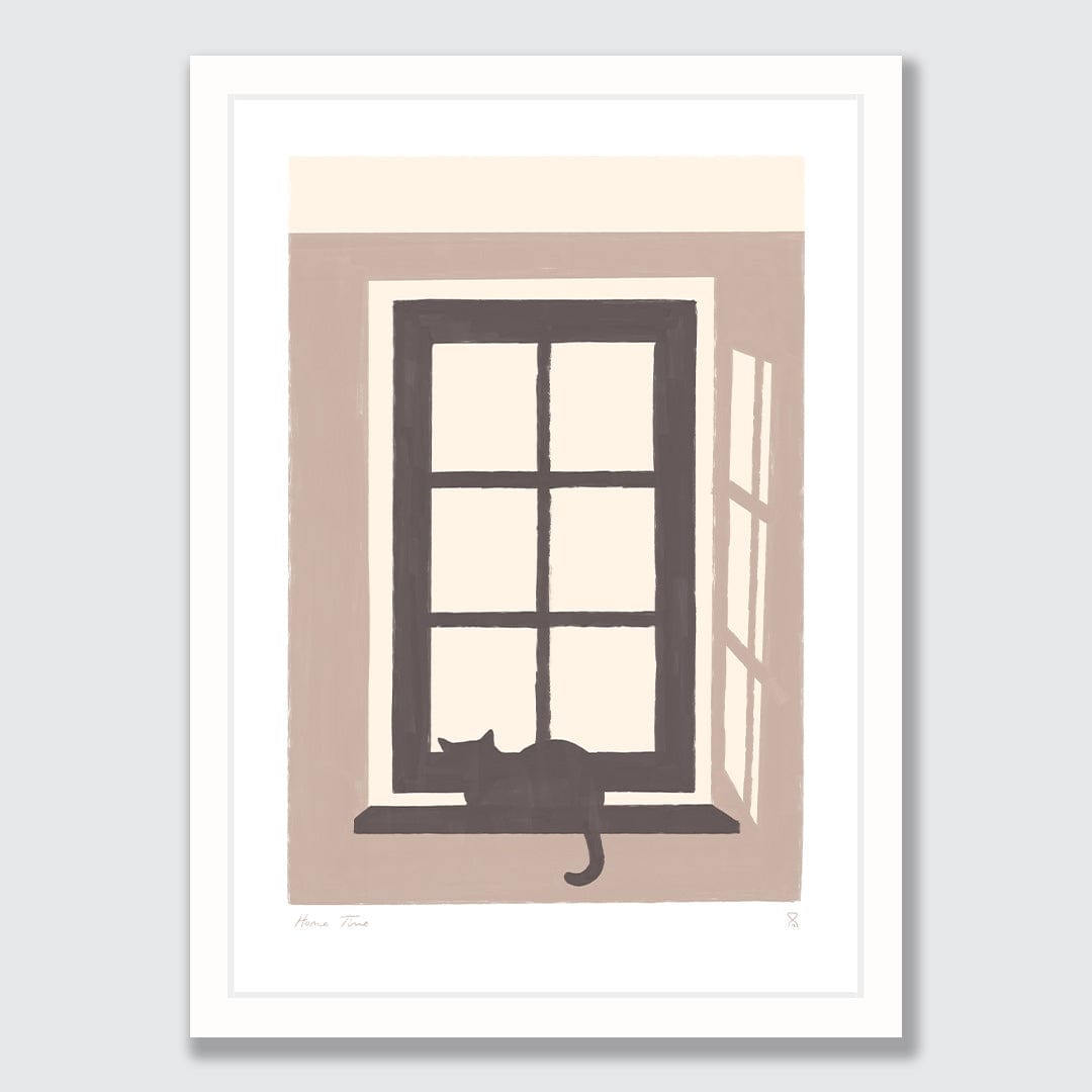 Cats Waiting in the Window Art Print by Home Time