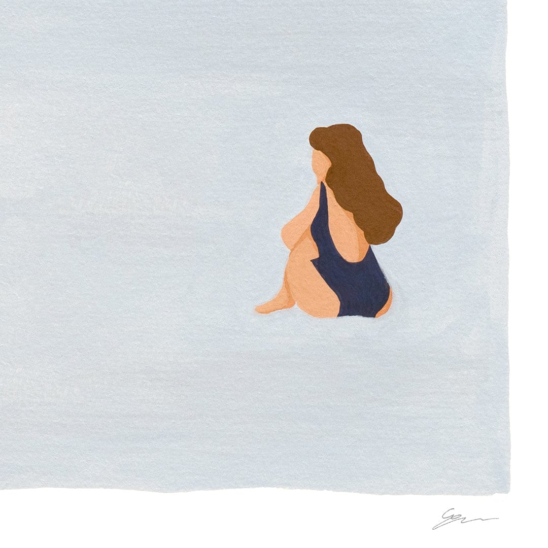 Cold Swim Whangamata Art Print by Grace Popplewell
