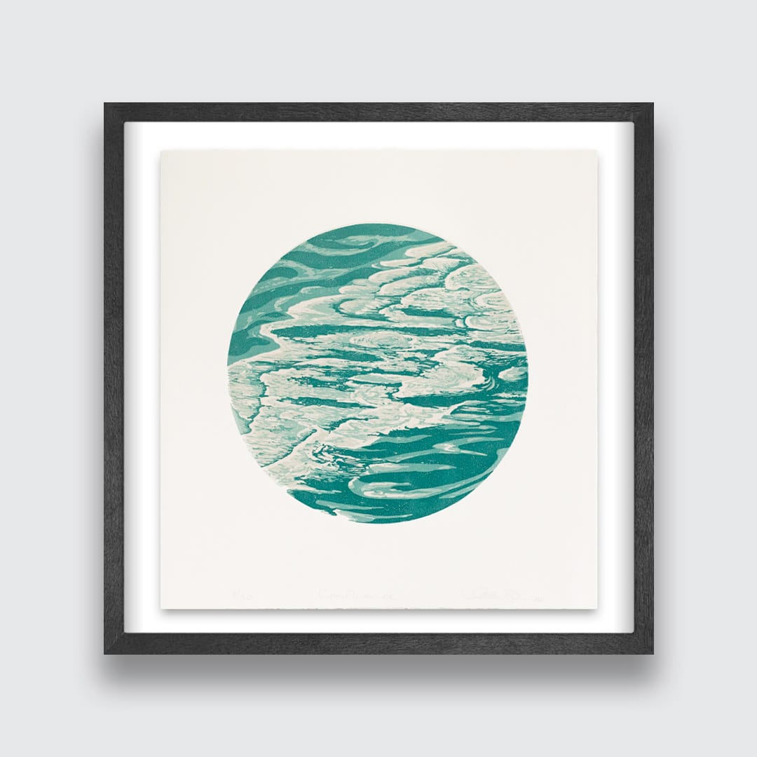 Confluence Linocut Reduction Print by Kate Steiner