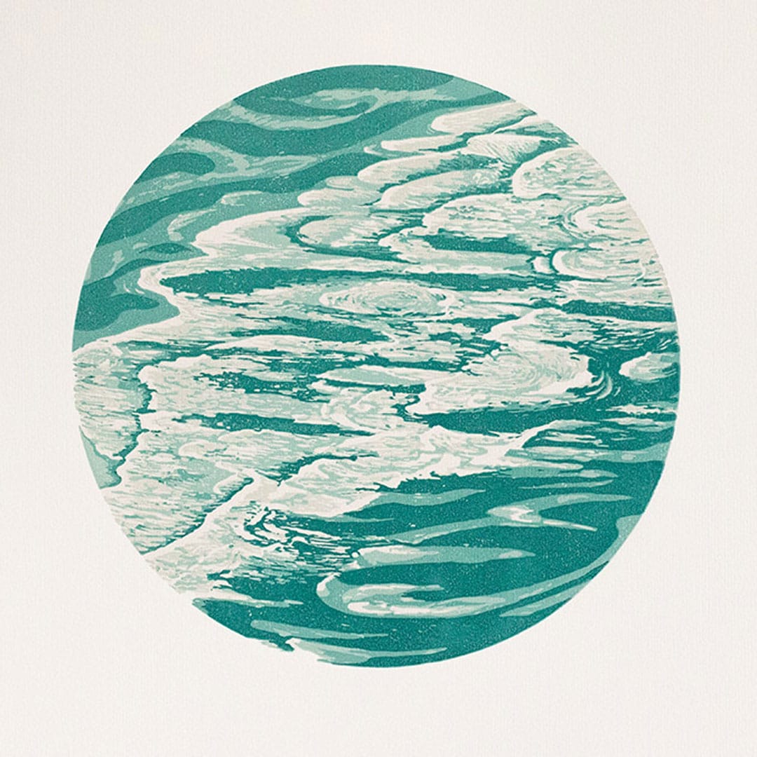 Confluence Linocut Reduction Print by Kate Steiner