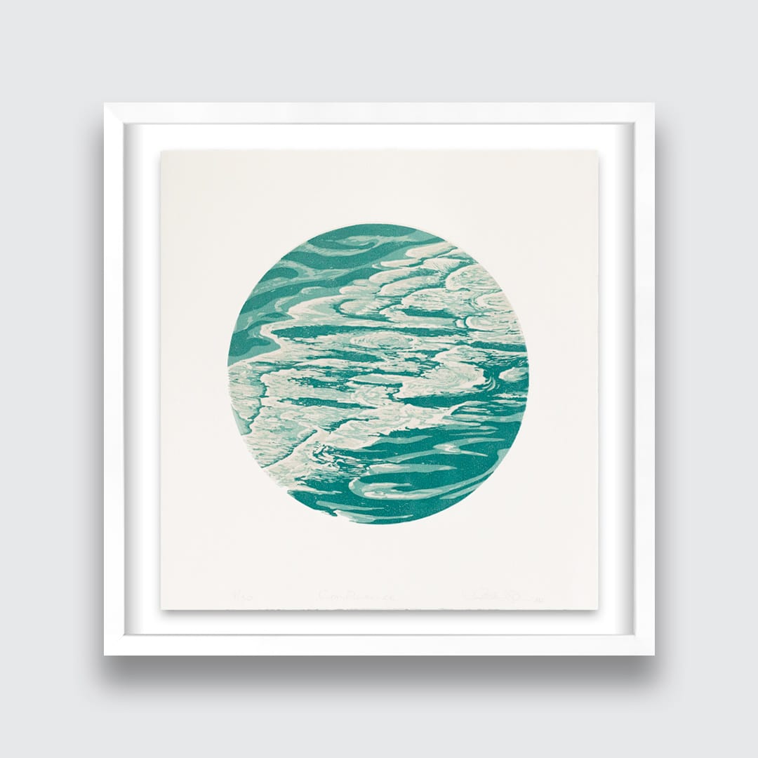 Confluence Linocut Reduction Print by Kate Steiner