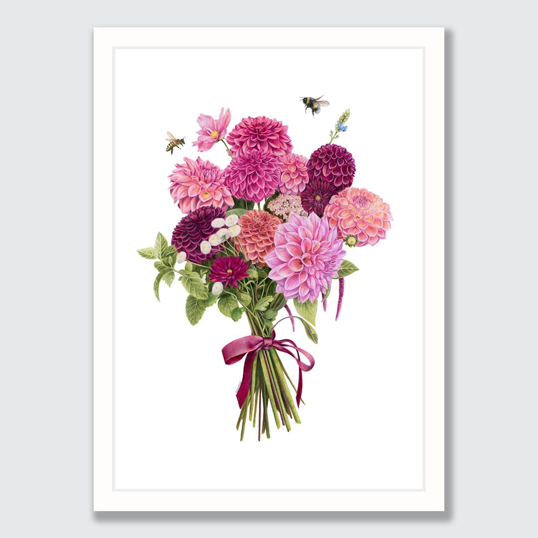 Dahlia Bouquet Art Print by Olivia Bezet