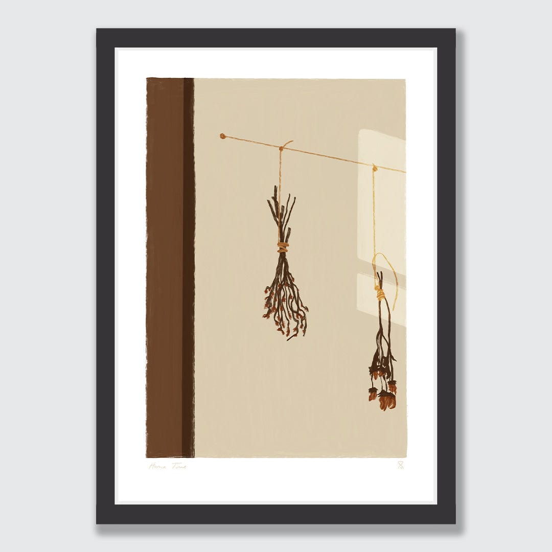 Hanging Dried Flowers Art Print by Home Time