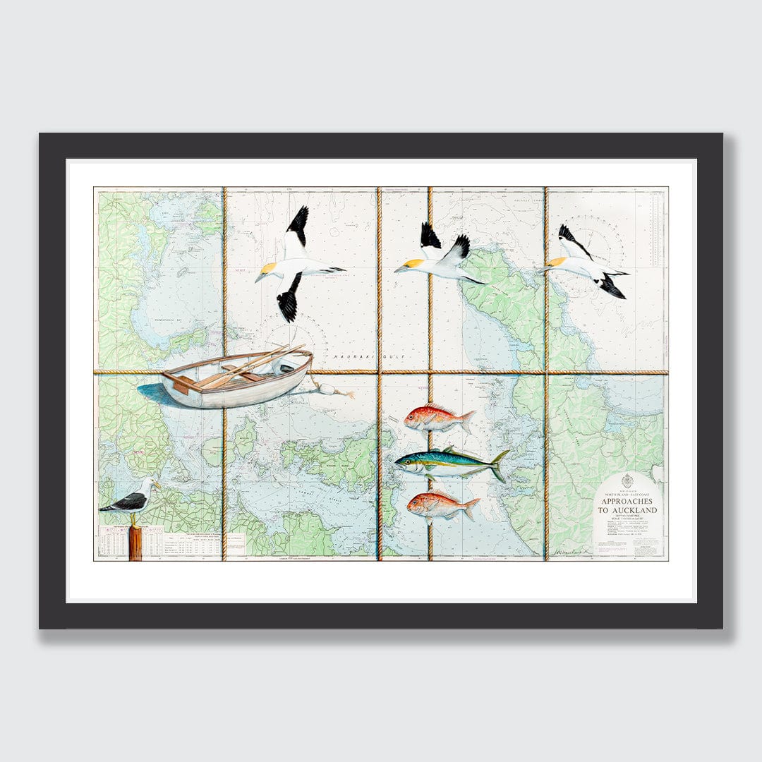 Hauraki Gulf Gannets Limited Edition Art Print by Justine Hawksworth