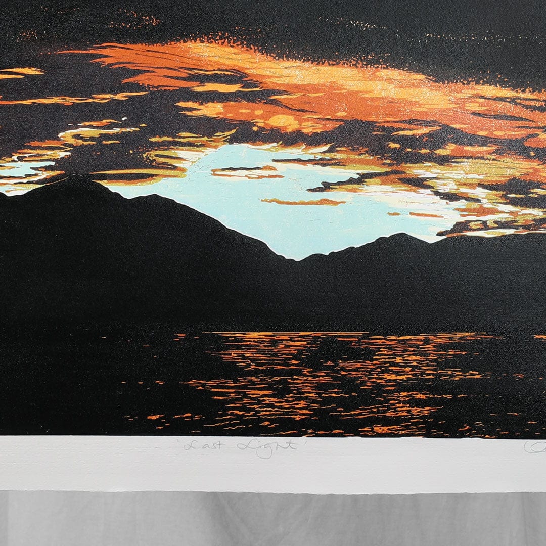 Last Light Linocut Reduction Print by Kate Steiner