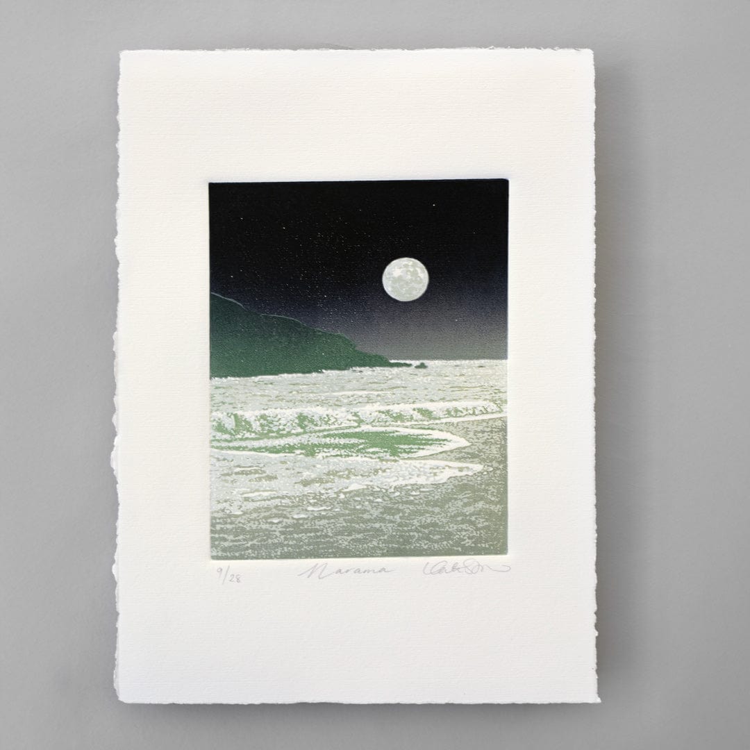 Marama Linocut Reduction Print by Kate Steiner