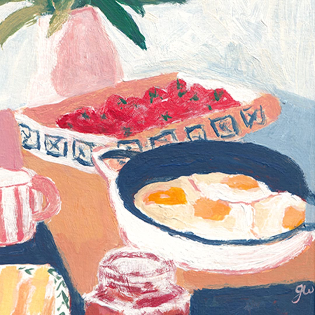 Proteas and Tomatoes Art Print by Grace Wilkinson