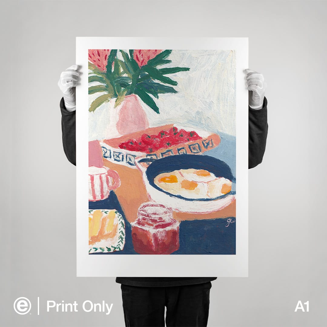 Proteas and Tomatoes Art Print by Grace Wilkinson