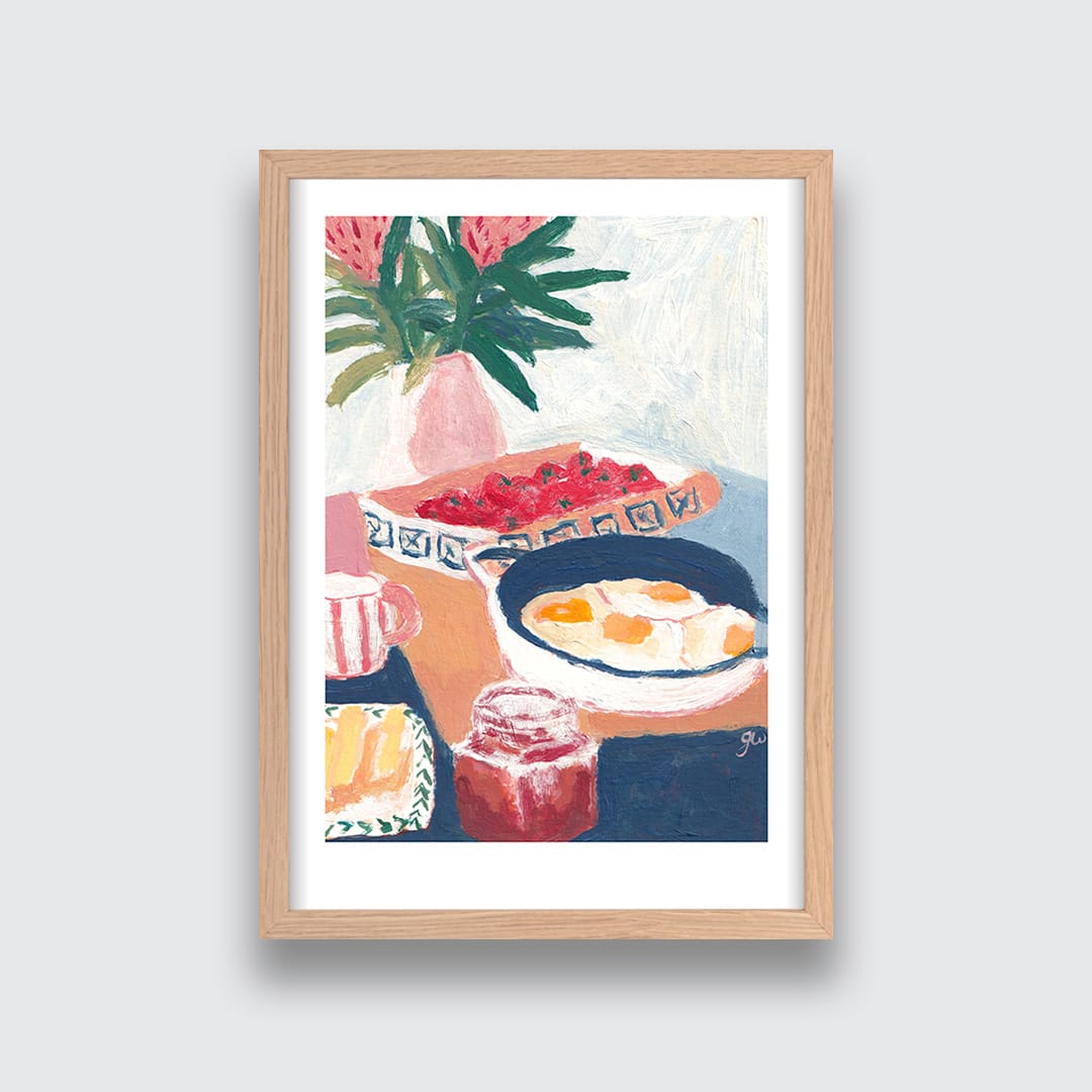 Proteas and Tomatoes Art Print by Grace Wilkinson