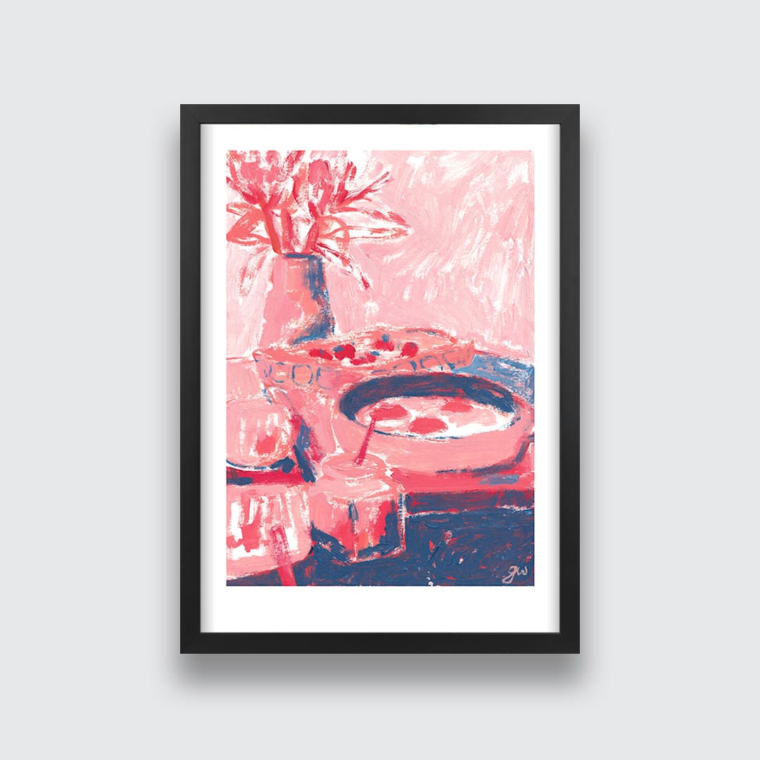 Rose Tinted Breakfast Art Print by Grace Wilkinson