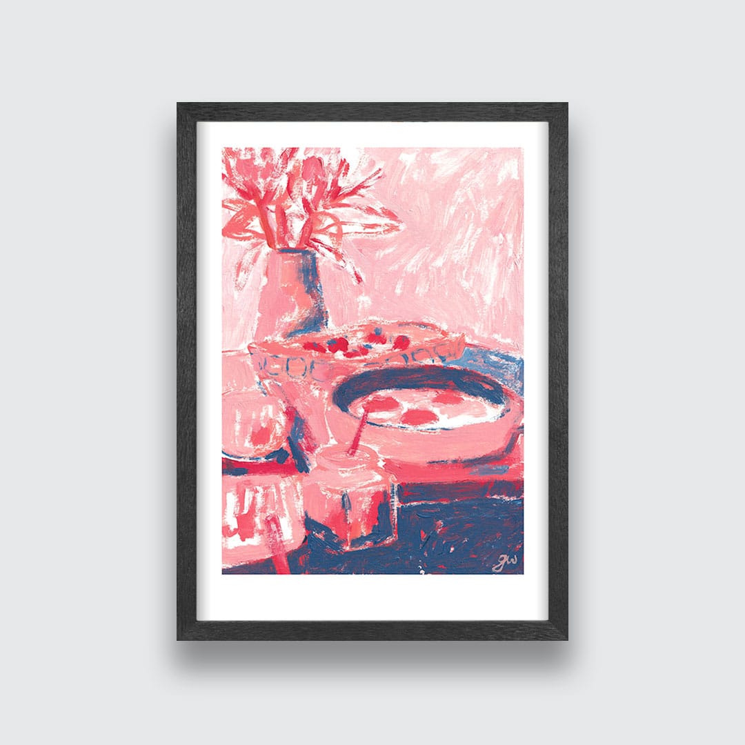Rose Tinted Breakfast Art Print by Grace Wilkinson