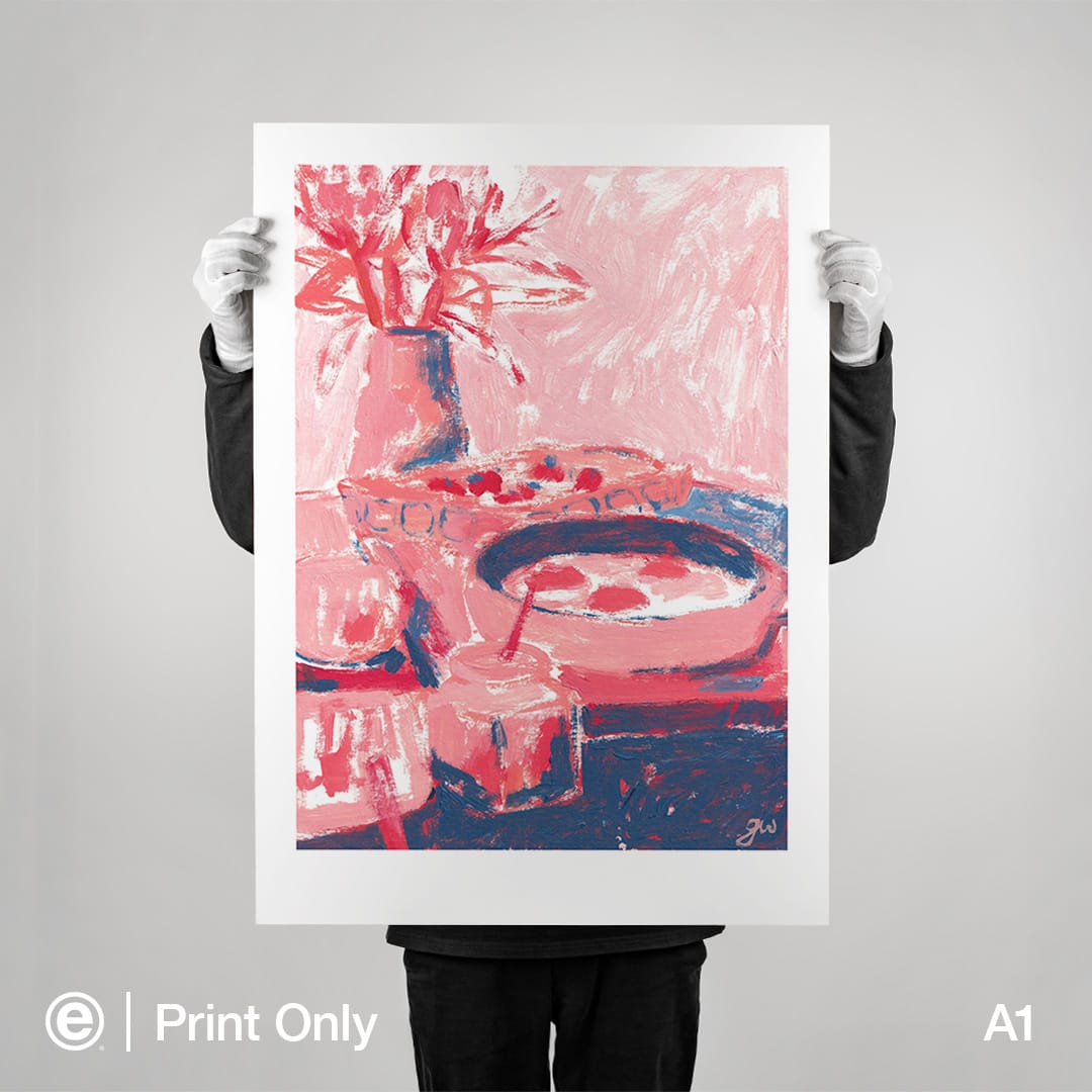 Rose Tinted Breakfast Art Print by Grace Wilkinson