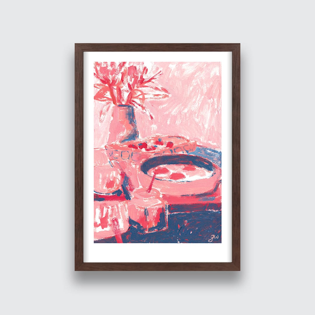 Rose Tinted Breakfast Art Print by Grace Wilkinson