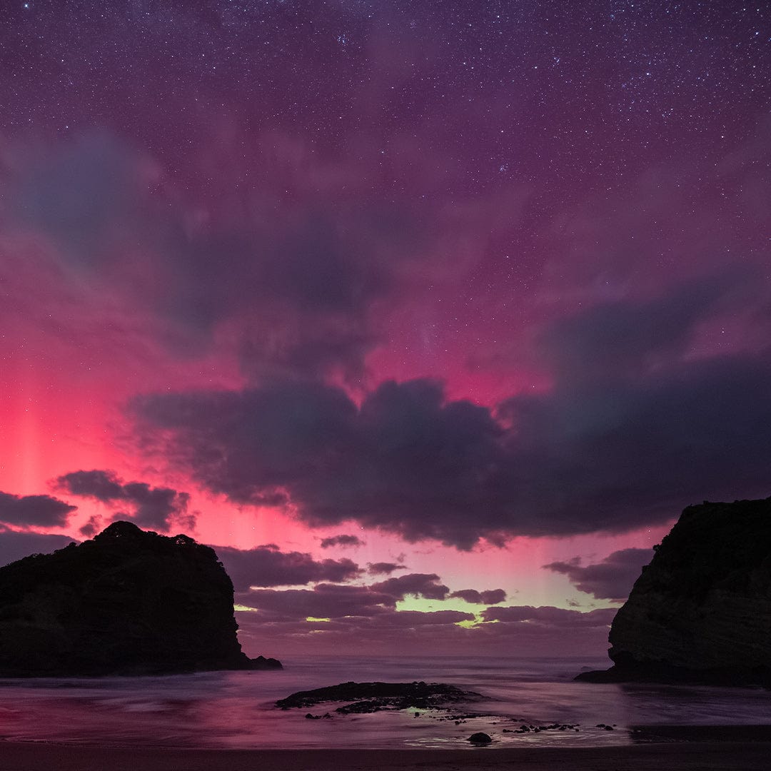 Te Henga Aurora Photographic Print by Mike Mackinven