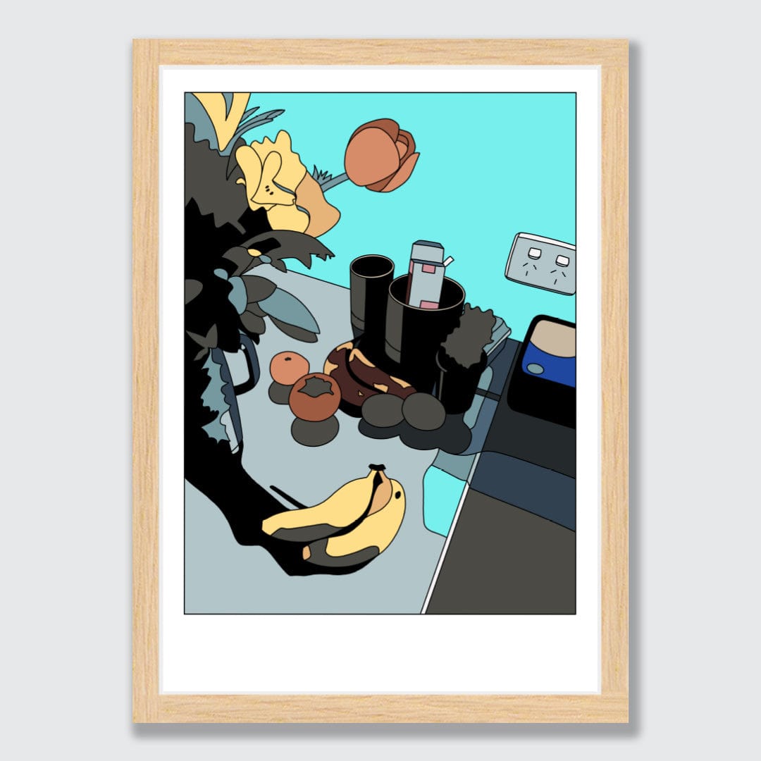 The kitchen bench Limited Edition Art Print by Alex Scott