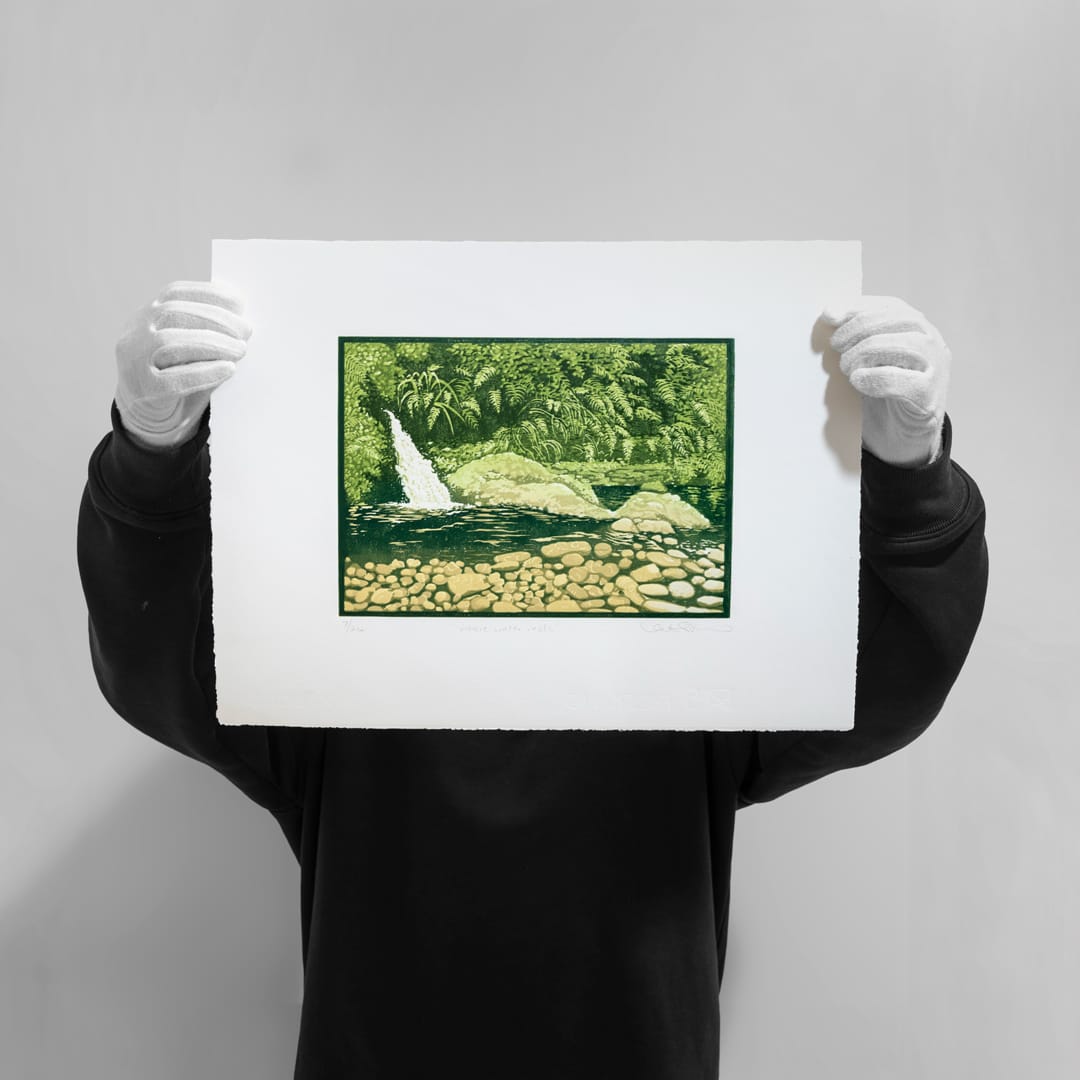 Where Water Rests - Linocut Reduction Print