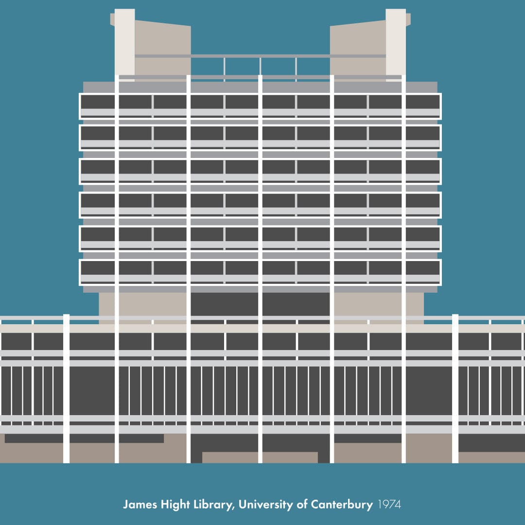 James Hight Library, University of Canterbury 1974 Art Print by Hamish Thompson