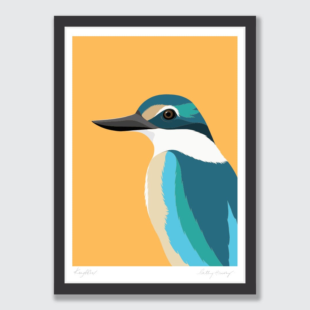 Sacred Kingfisher - Kotare Art Print by Cathy Hansby
