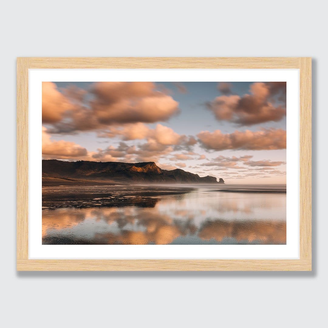 Afternoon Reflections - Bethells Beach Photographic Print by Mike Mackinven