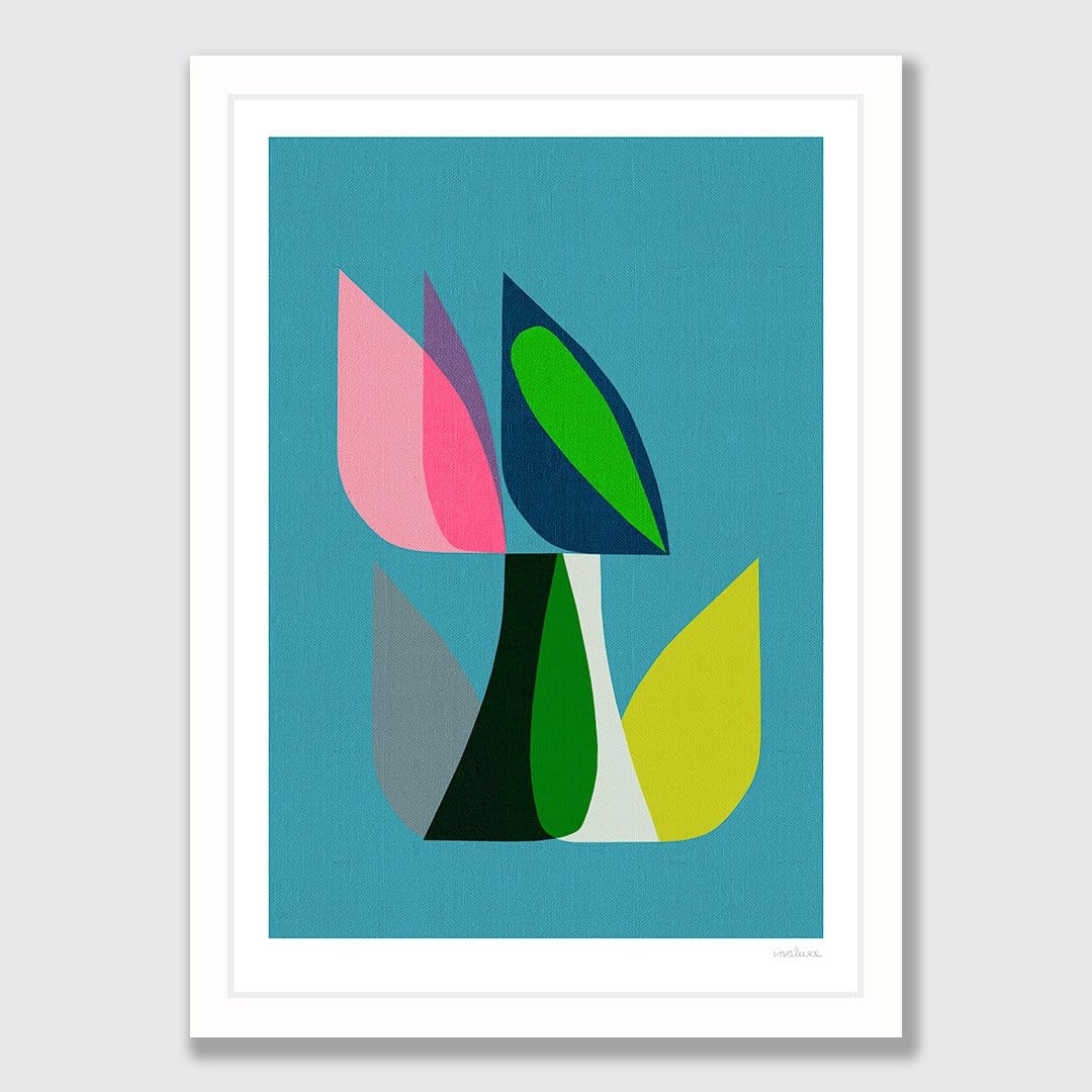 Aqua Blossom Art Print by Inaluxe