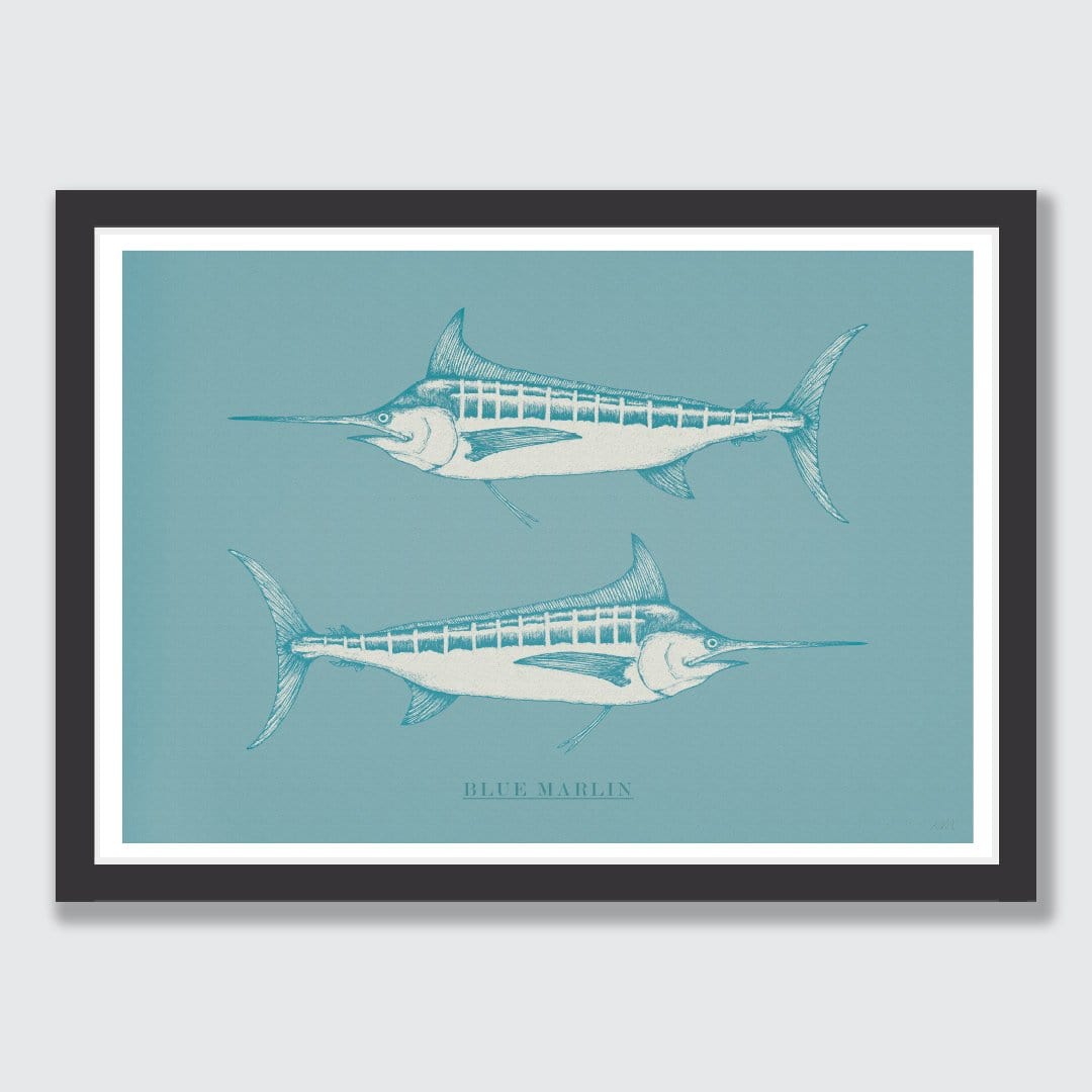 Blue Marlin Turquoise Art Print by Nathan Miller