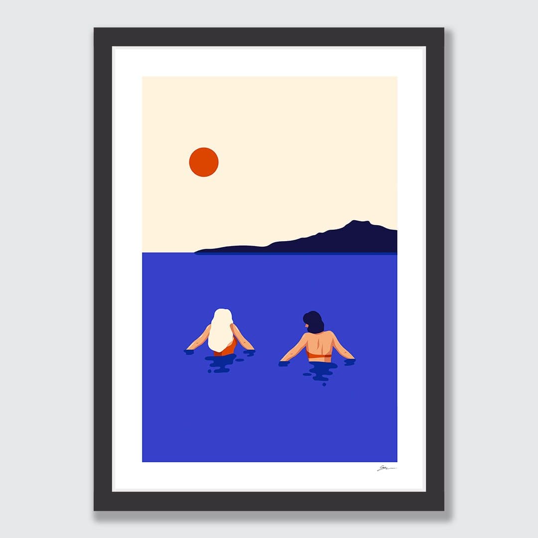 Cold Swim - Takapuna Art Print by Grace Popplewell
