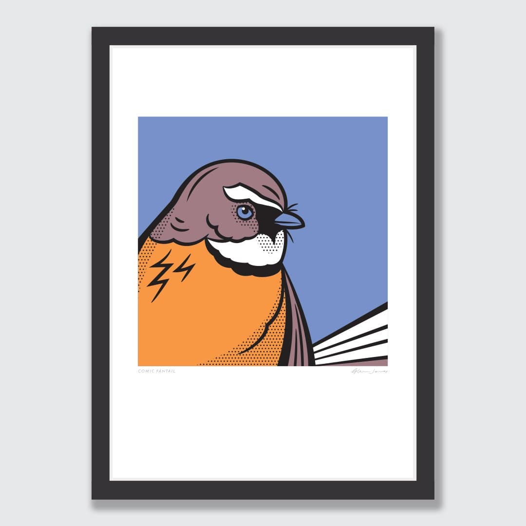 Comic Fantail Art Print by Glenn Jones