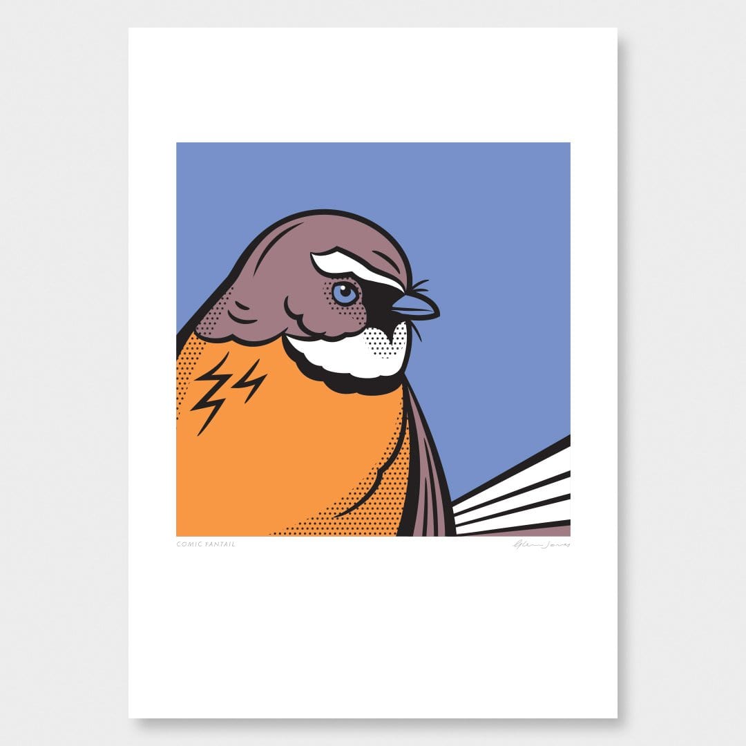 Comic Fantail Art Print by Glenn Jones