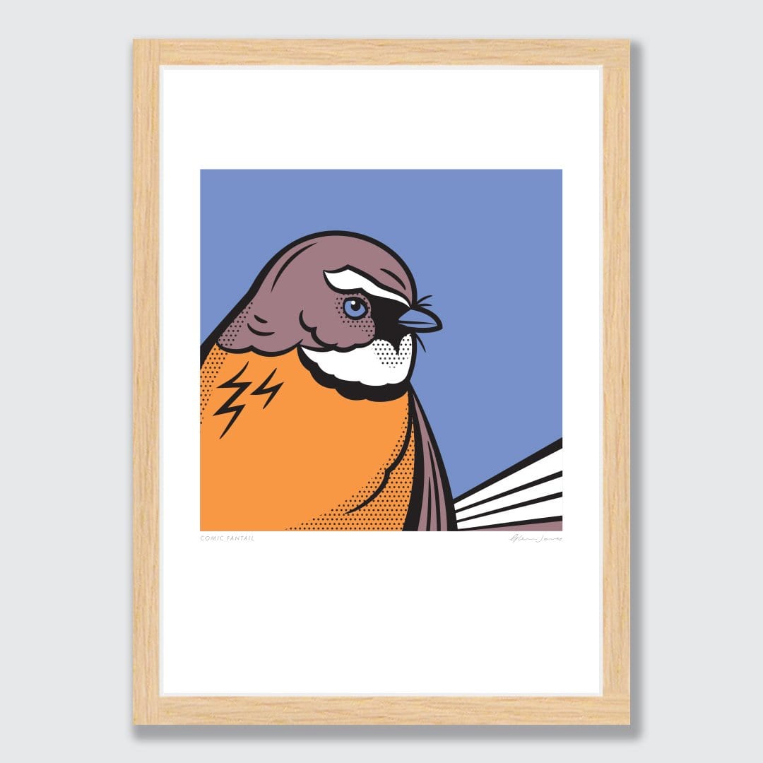Comic Fantail Art Print by Glenn Jones