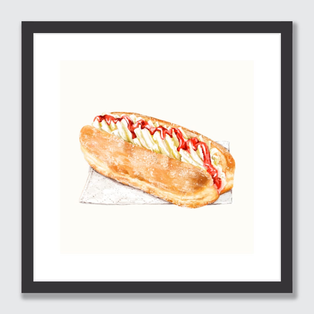 Cream Doughnut Limited Edition Art Print by Bridget Daulby