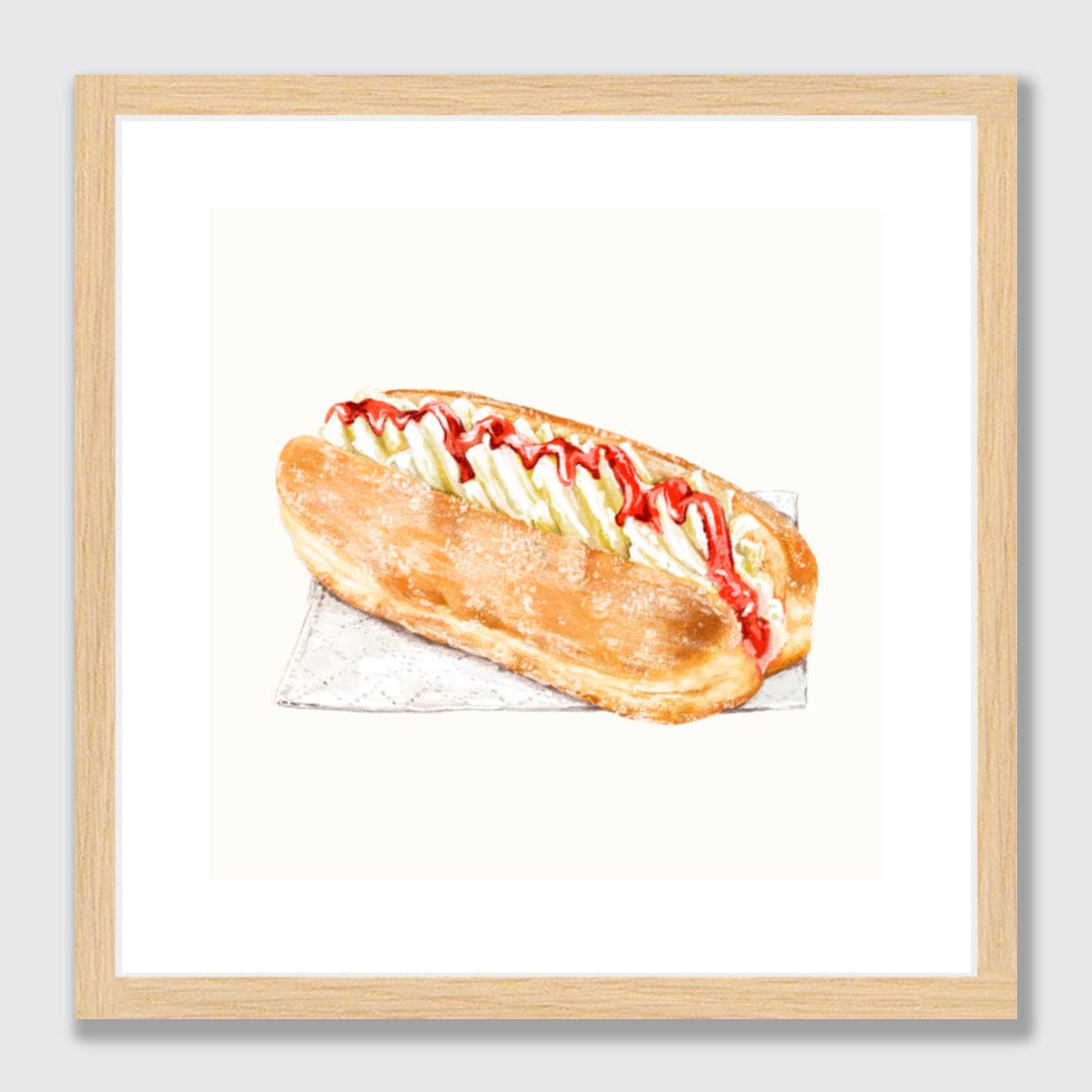 Cream Doughnut Limited Edition Art Print by Bridget Daulby