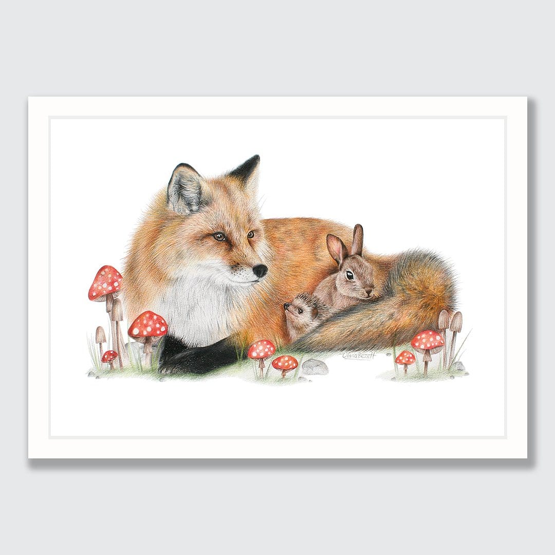 Fox & Friends Art Print by Olivia Bezett