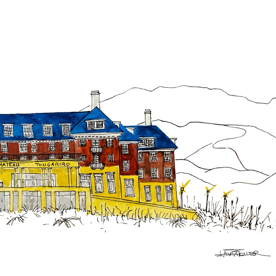 Grand Chateau Tongariro Art Print by Laura Feller