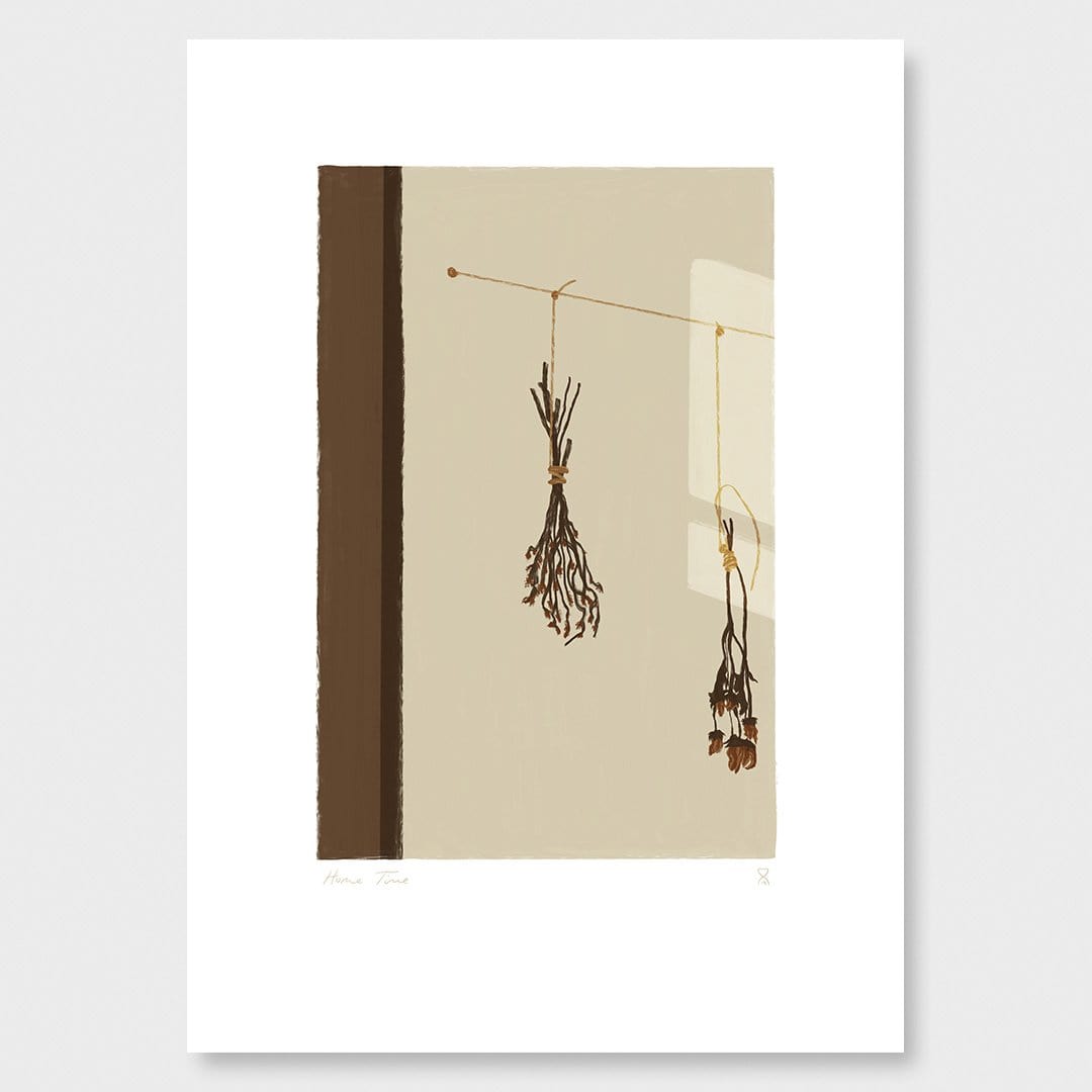 Hanging Dried Flowers Art Print by Home Time