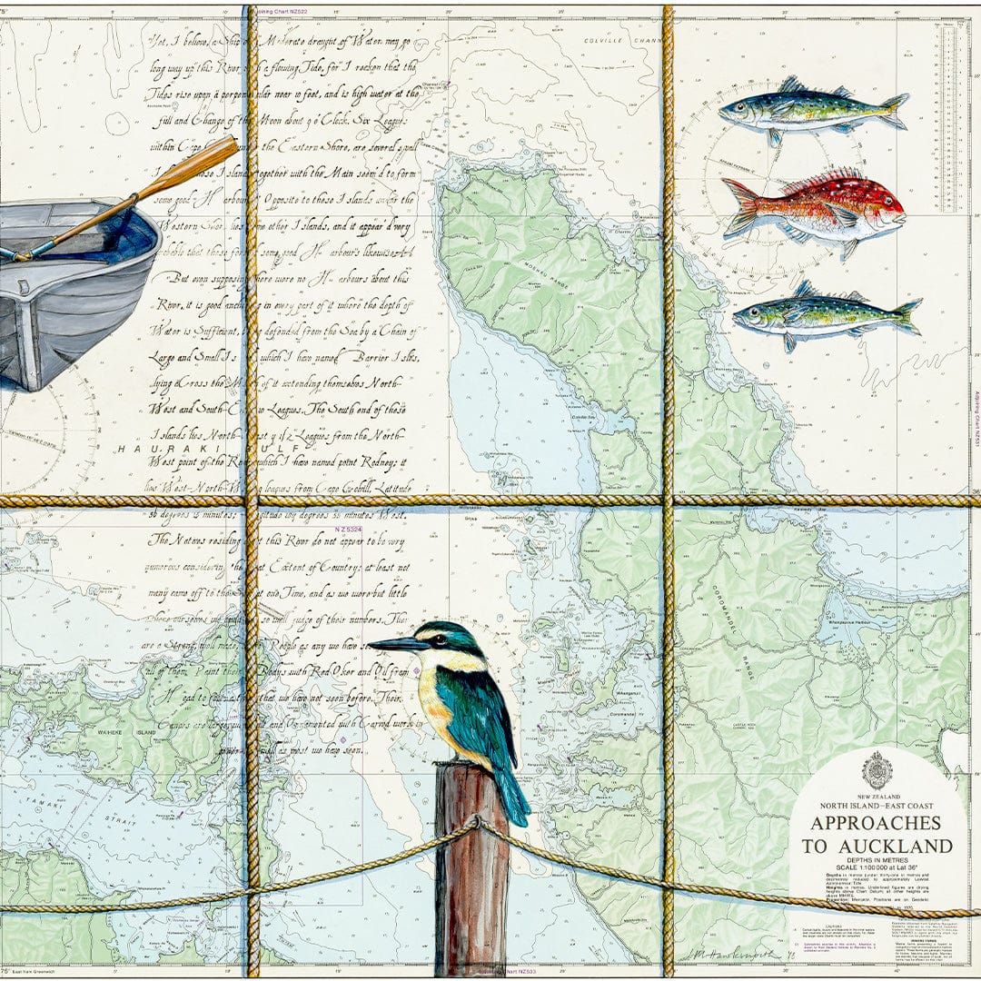 Hauraki Gulf 2 Limited Edition Art Print by Justine Hawksworth