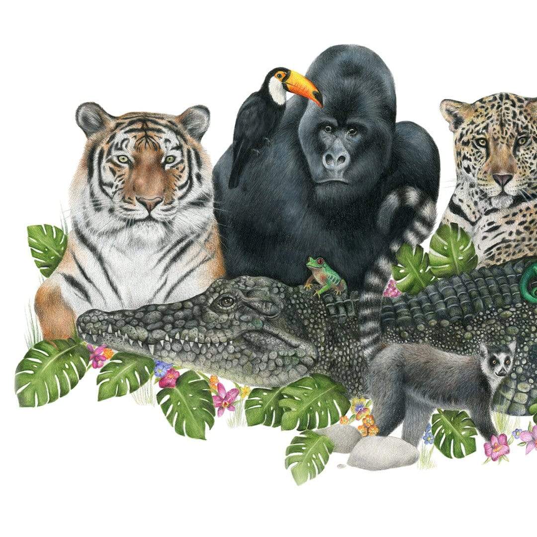 Jungle Friends Art Print by Olivia Bezett