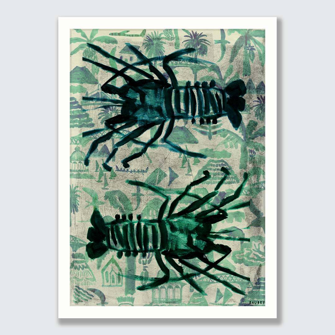 Kaimoana Double Cray Art Print by Lisa Baudry
