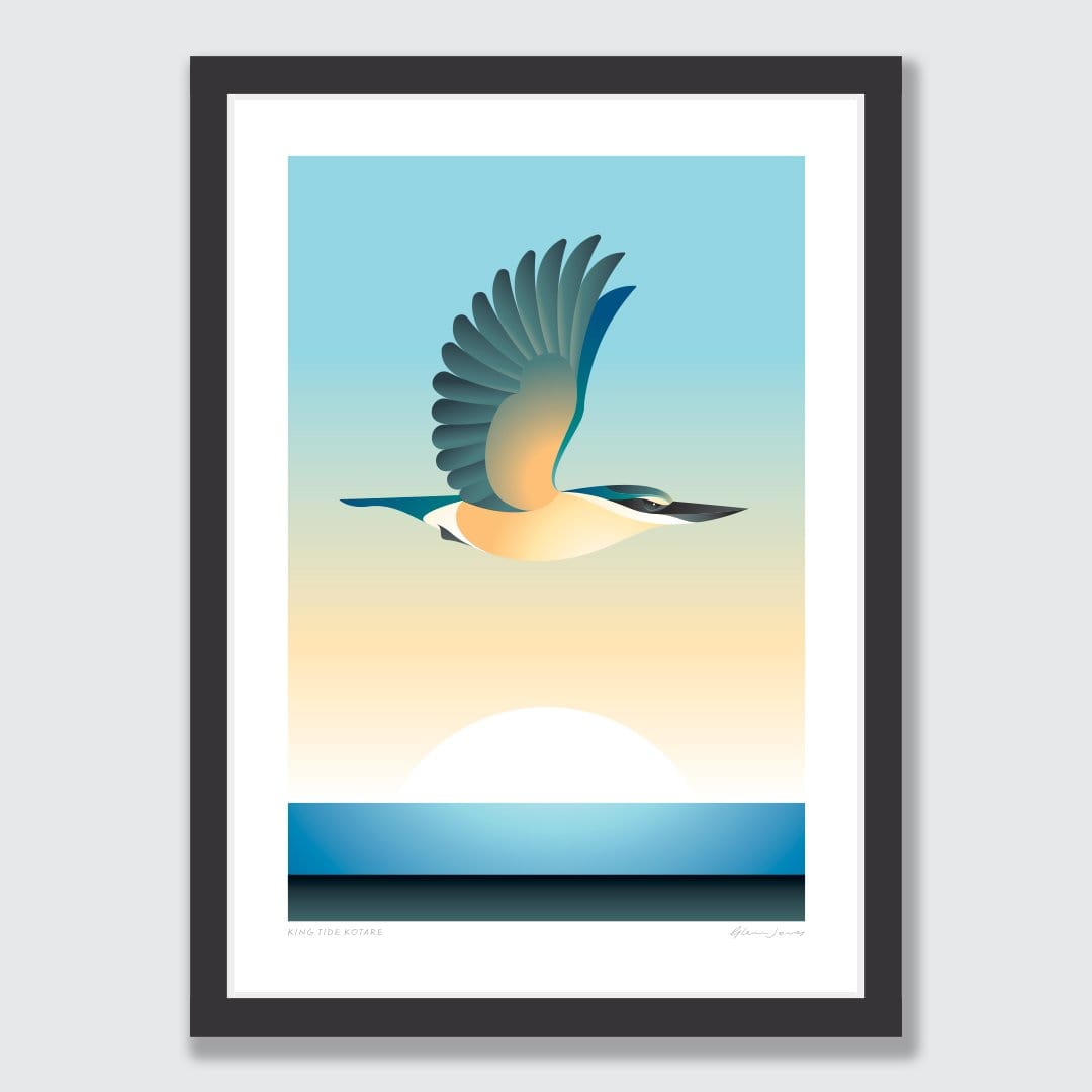 King Tide Kotare Art Print by Glenn Jones