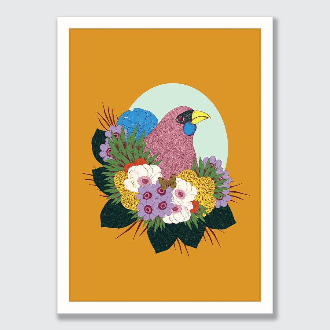 Lost Paradise Kokako Art Print by Crissie Rodda
