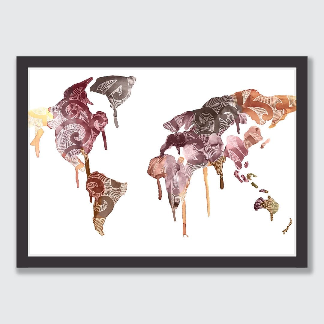 Māori Map Art Print by Makus Art