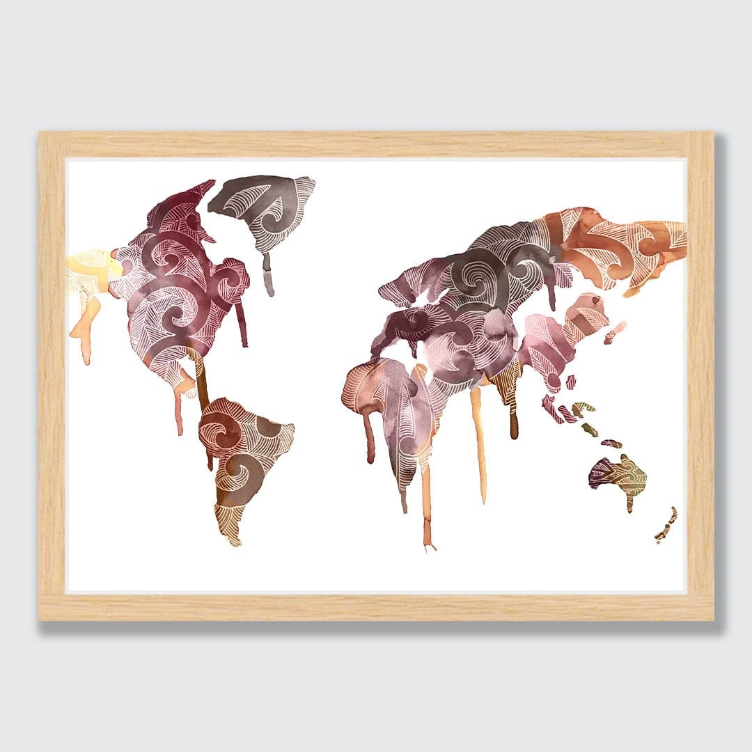 Māori Map Art Print by Makus Art