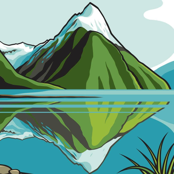 Milford Sound Geometric Art Print
