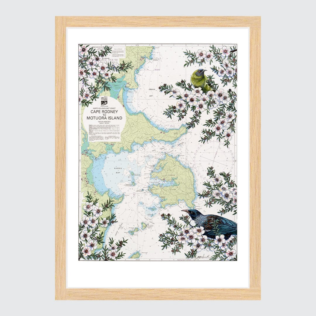 Motuora Island Limited Edition Art Print by Justine Hawksworth
