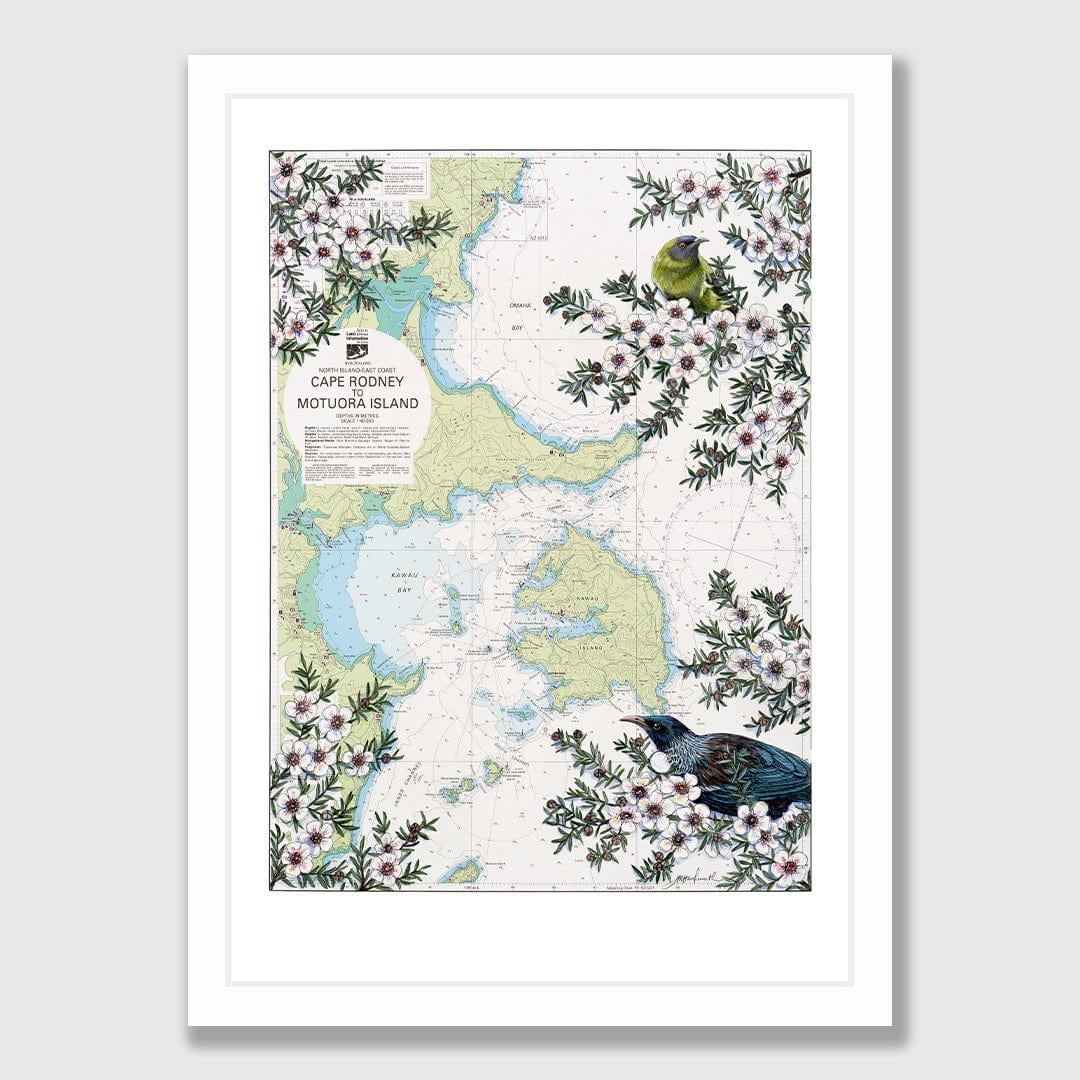Motuora Island Limited Edition Art Print by Justine Hawksworth