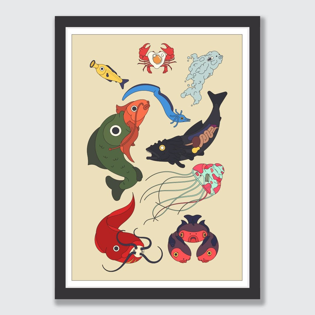 Mystical Fishing Art Print by Emile Holmewood